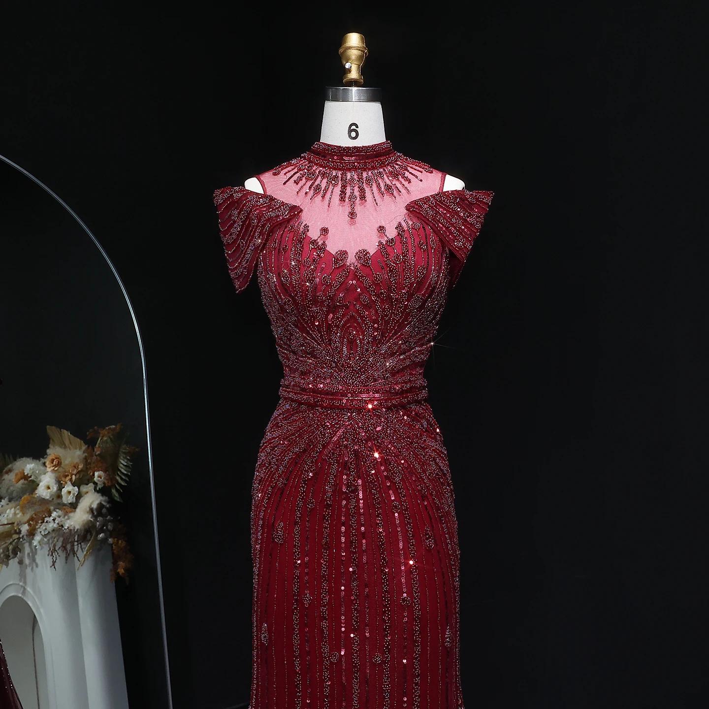 Lunaria Short Sleeve Fitted Dress - Luxury Evening Dress