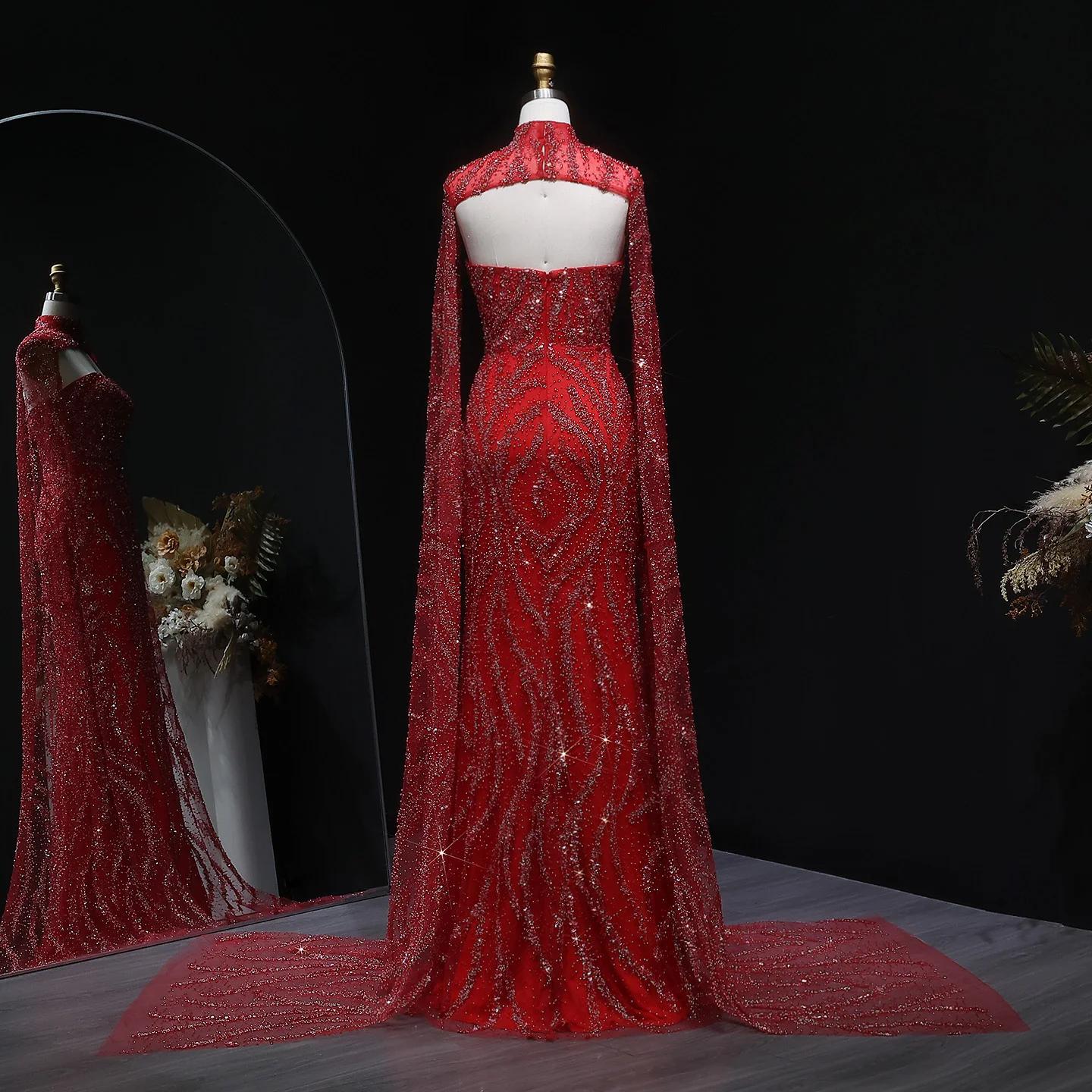 Seraphine Veil Evening Dress – Strapless Beaded Gown