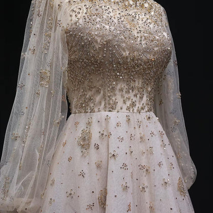 Valencia Long Sleeve Evening Gown -  Elegant Party Dress