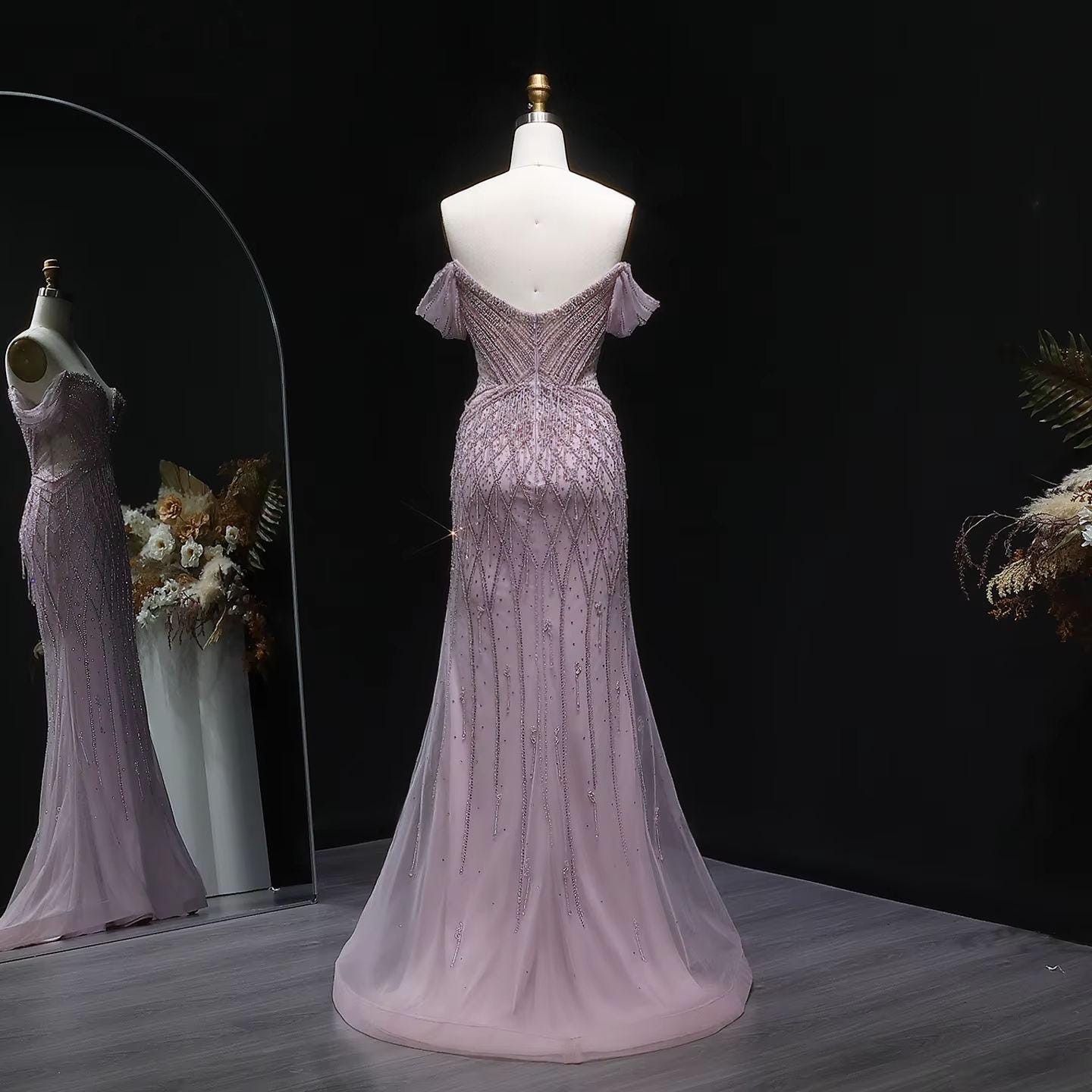 Veloura Essence Evening Gown – Beaded Floor-Length Party Dress