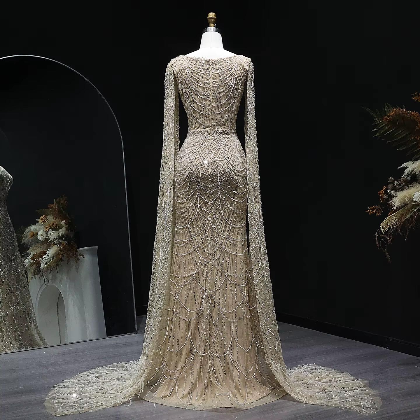 Ivoryelle Crystal Mermaid Dress - Beaded Party Gown