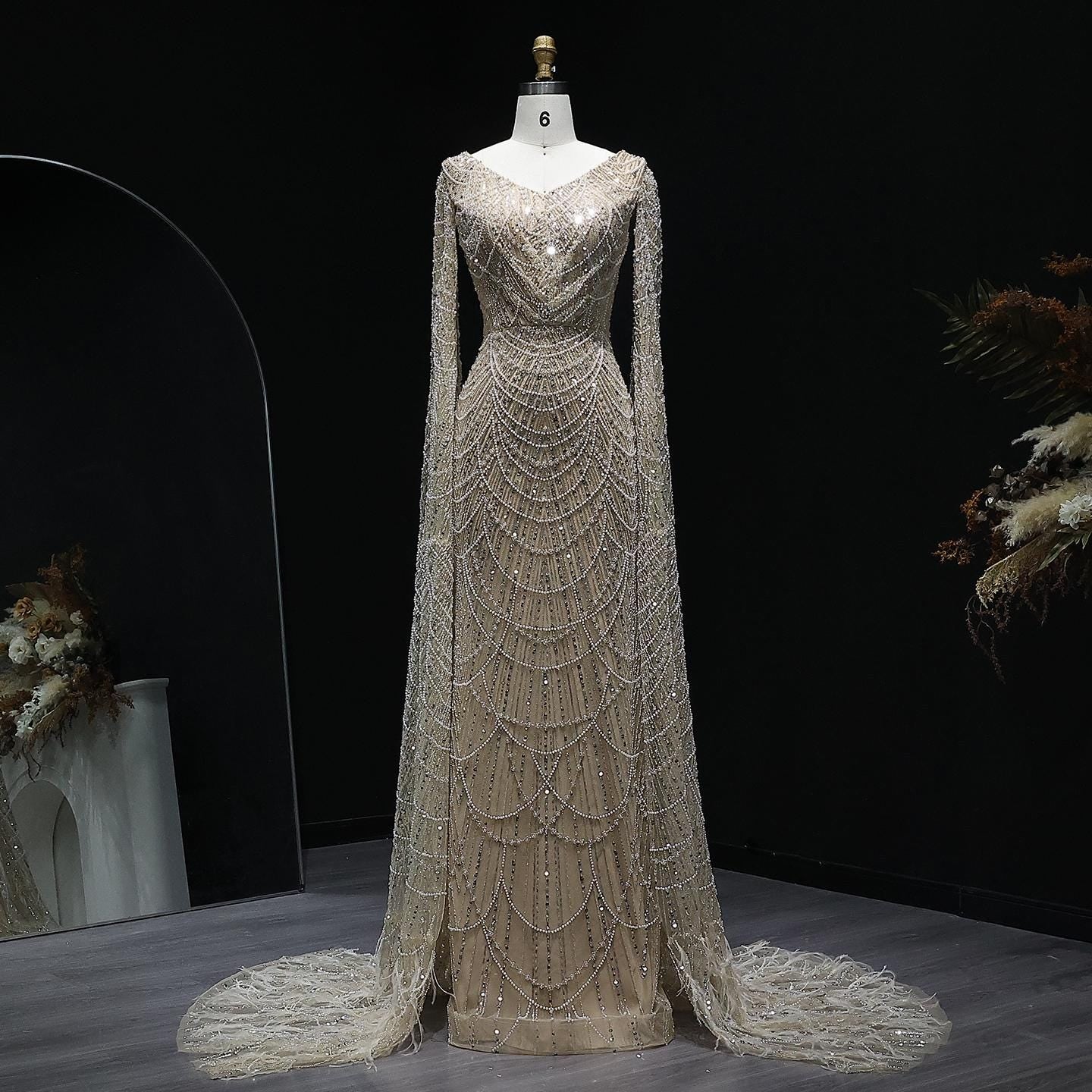 Ivoryelle Crystal Mermaid Dress - Beaded Party Gown