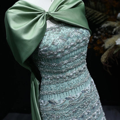 Vaelora Crystal Evening Gown – Elegant Beaded Party Dress