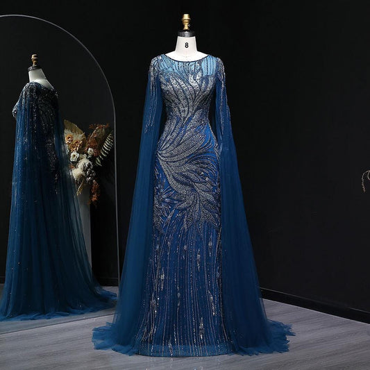 Evarisse Glow Beaded Dress – Elegant Evening Floor-Length Gown