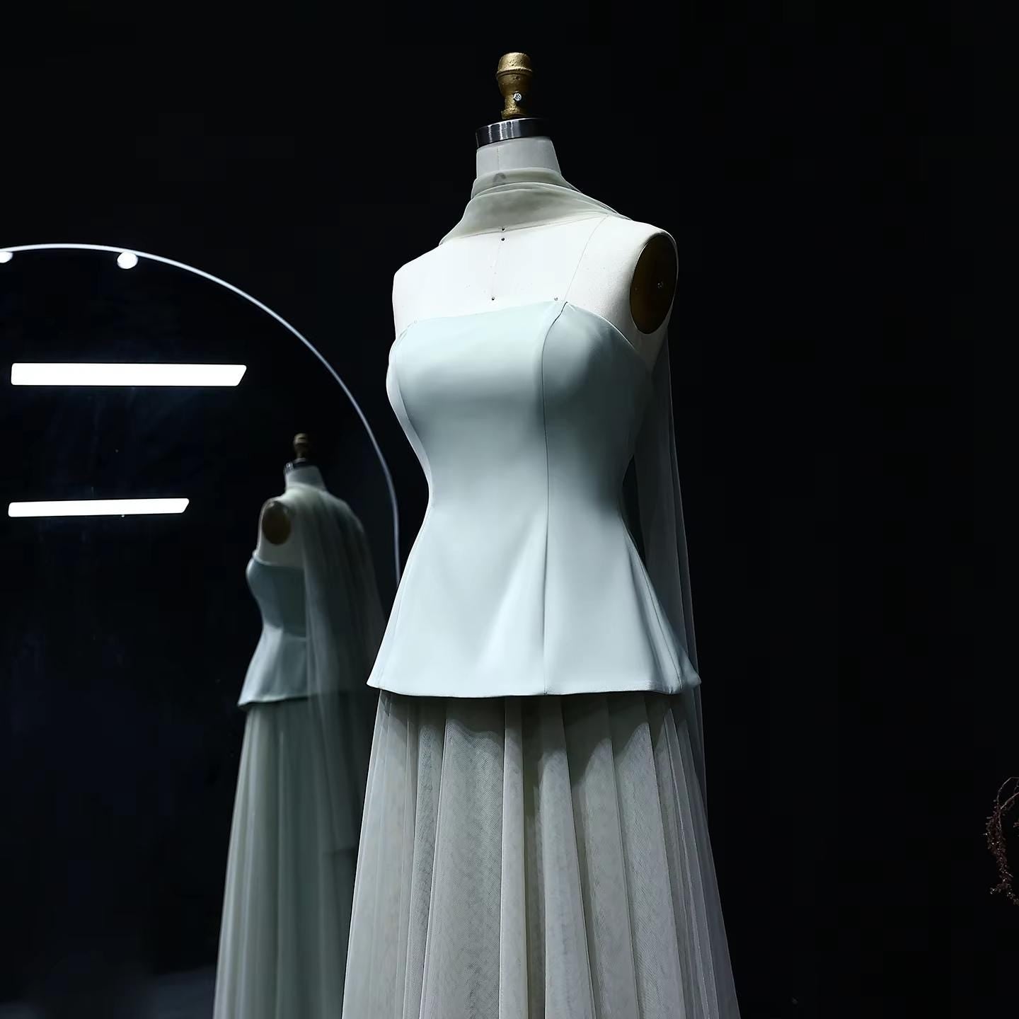 Solara Veil Mint Simple Dress – Minimalist Evening Dress