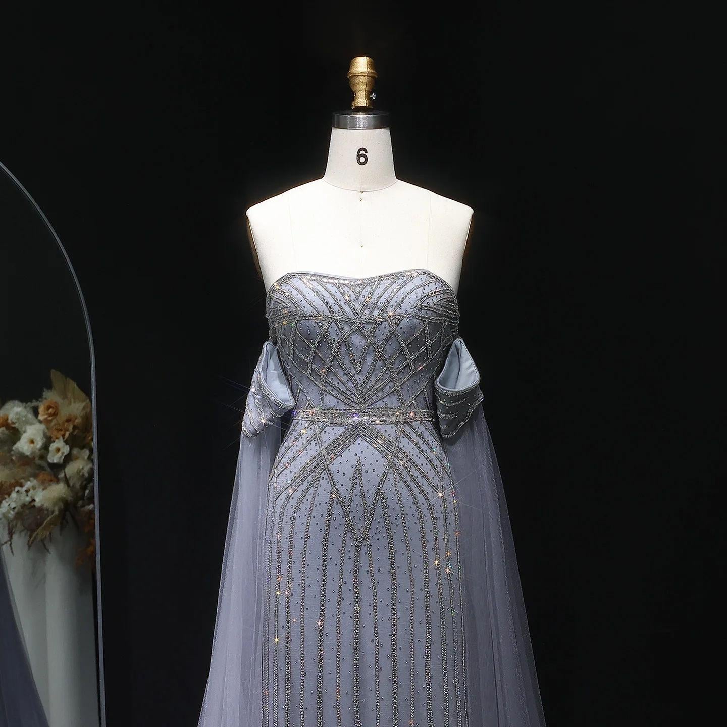 Aurelisse Cascade Sparkle Gown - Luxury Floor Length Dress