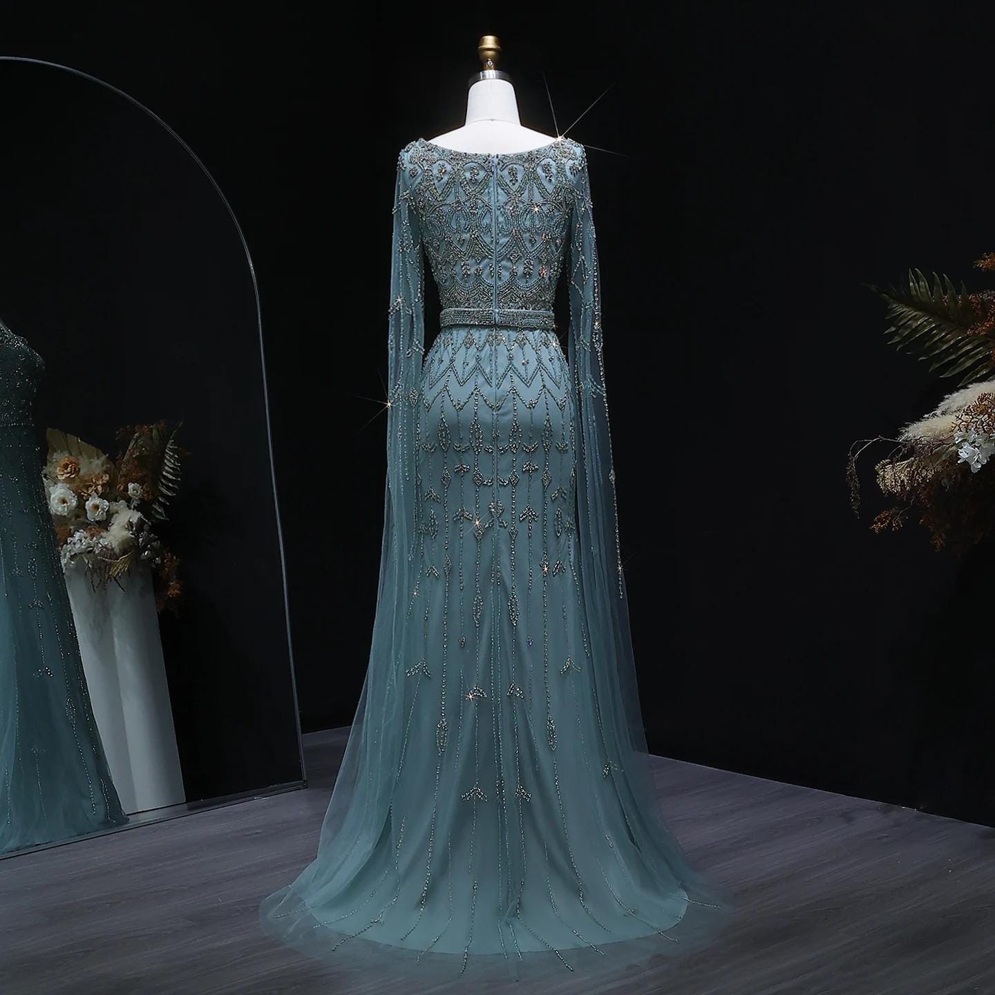 Aurielle Radiance Evening Gown – Floor Length Beaded Dress