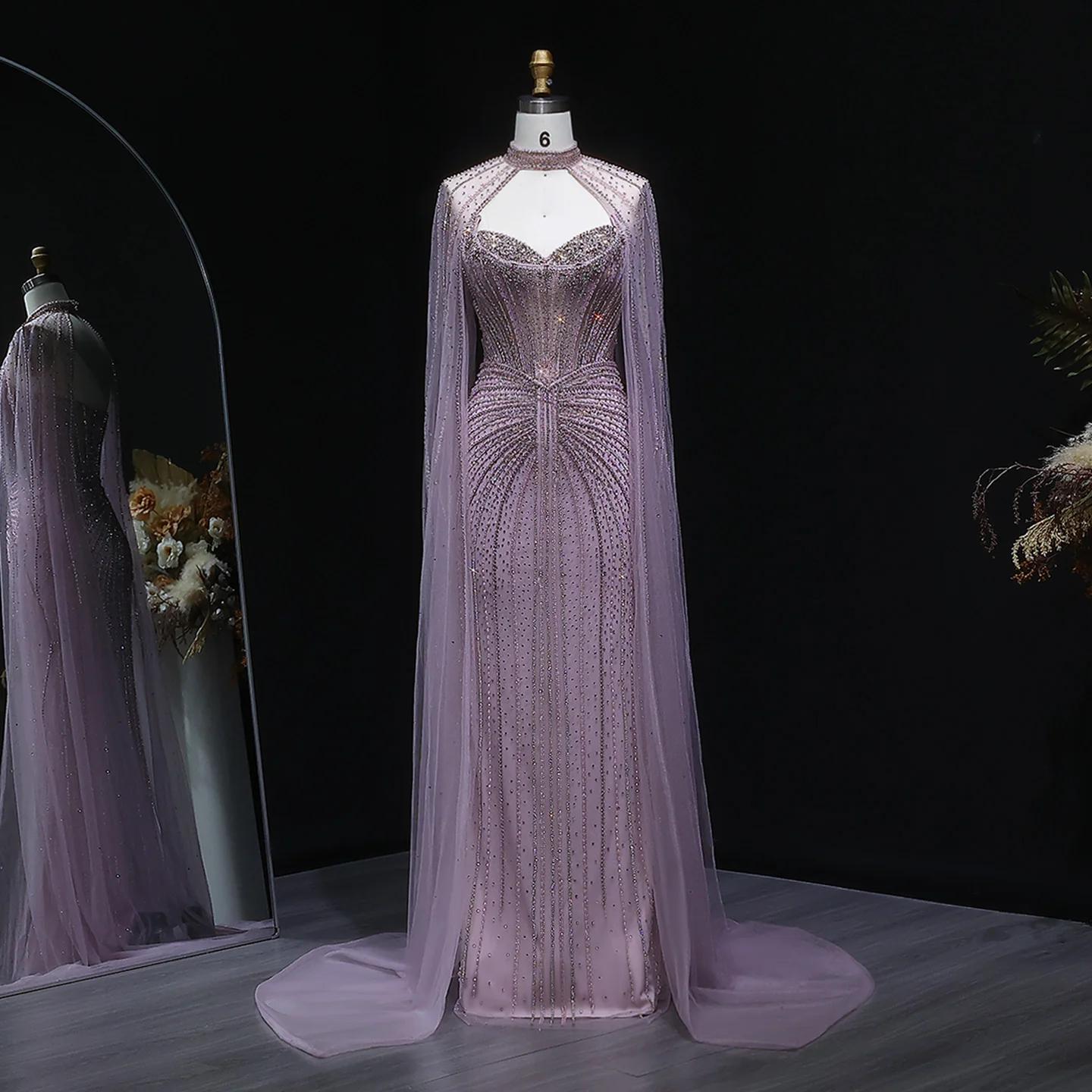Velvet Mermaid Gown - Beaded Couture Evening Dress