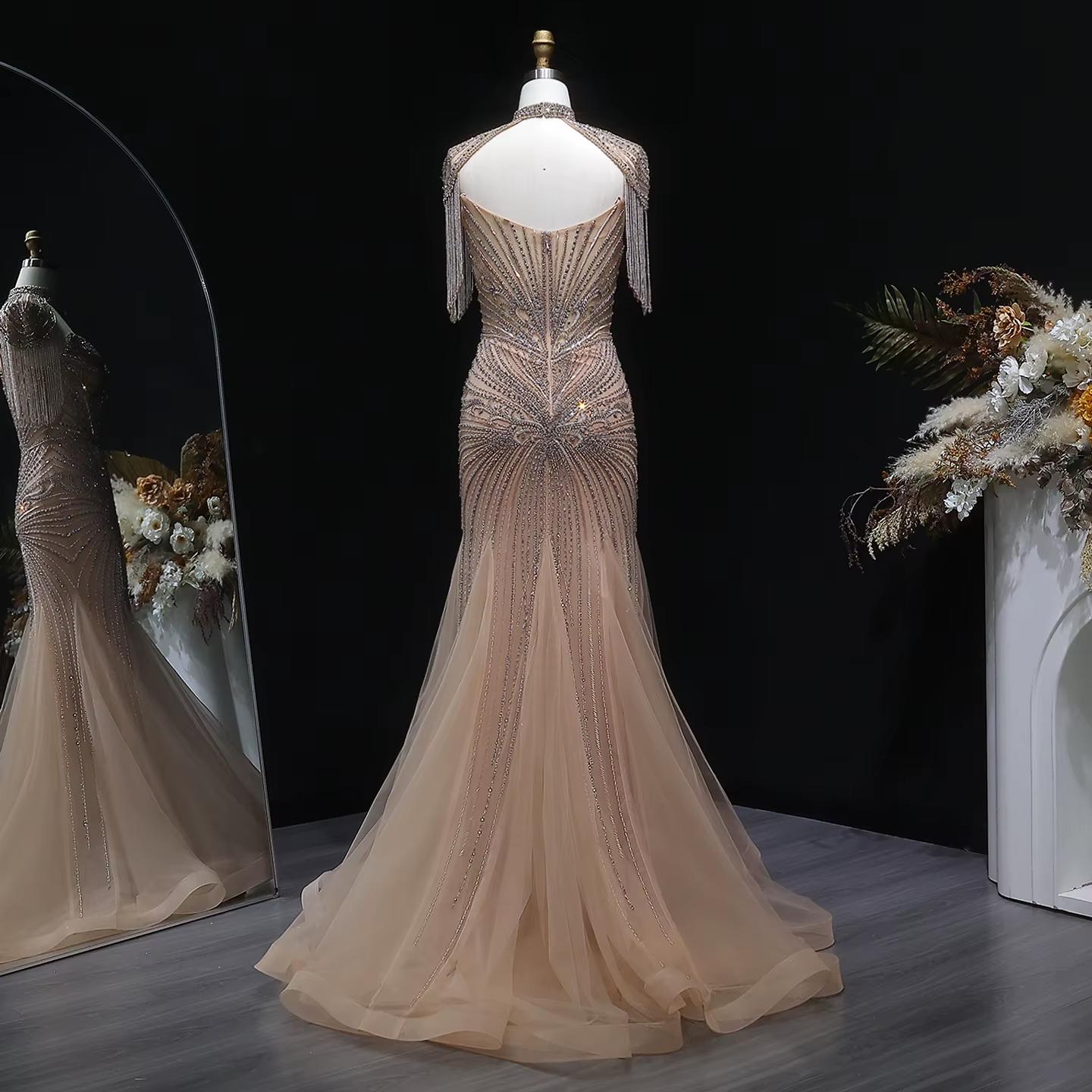Valencia Aurora Mermaid Dress - Elegant Beaded Dress