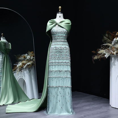 Vaelora Crystal Evening Gown – Elegant Beaded Party Dress