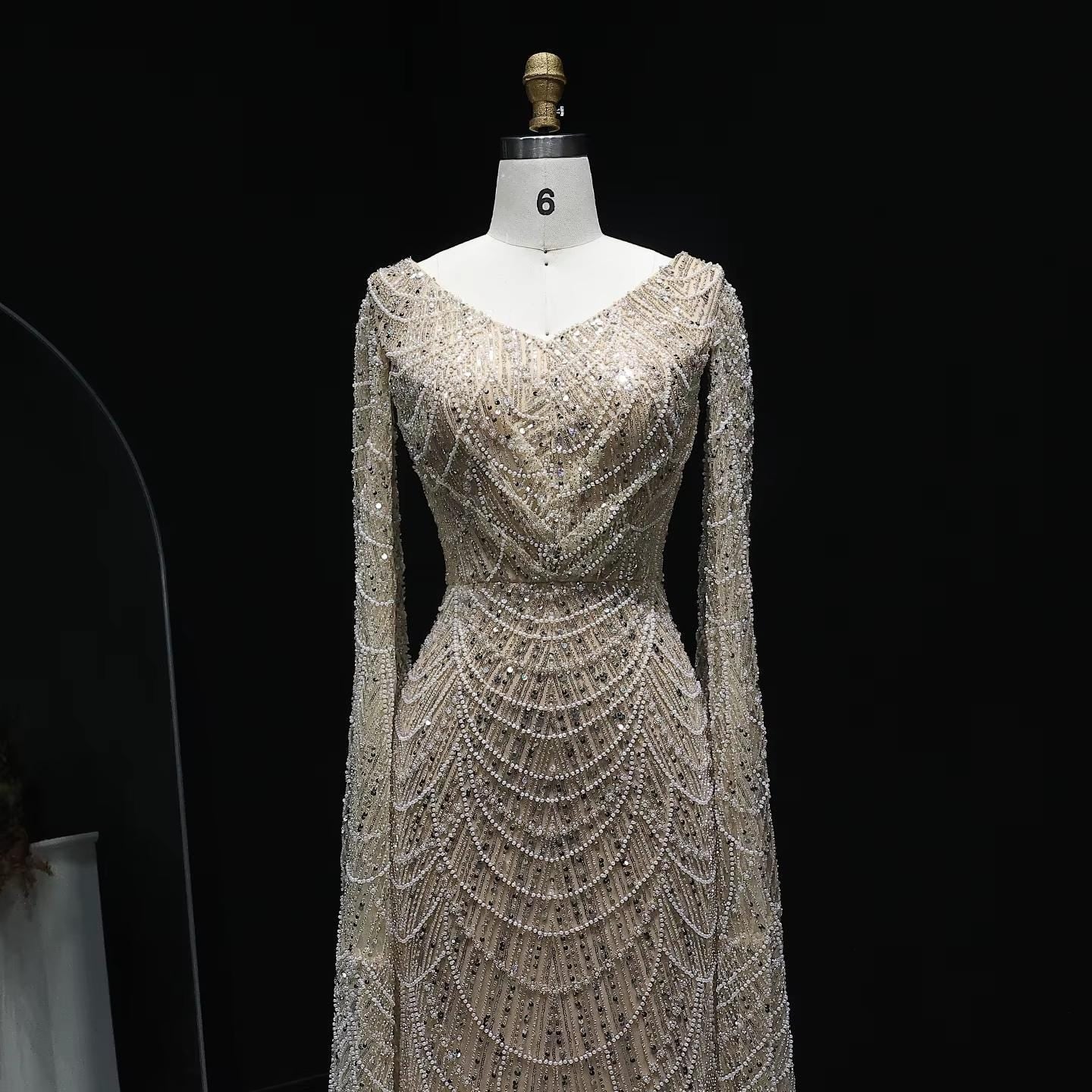 Ivoryelle Crystal Mermaid Dress - Beaded Party Gown