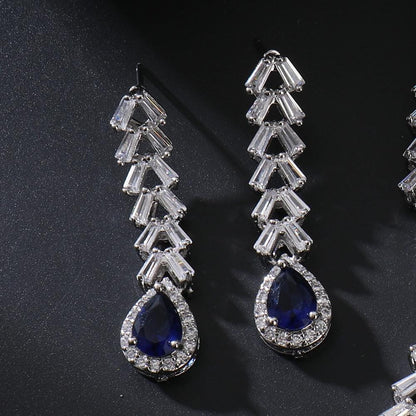 Aurelia Shine Zircon Jewelry Set – Classic Necklace and Earrings for Formal Events