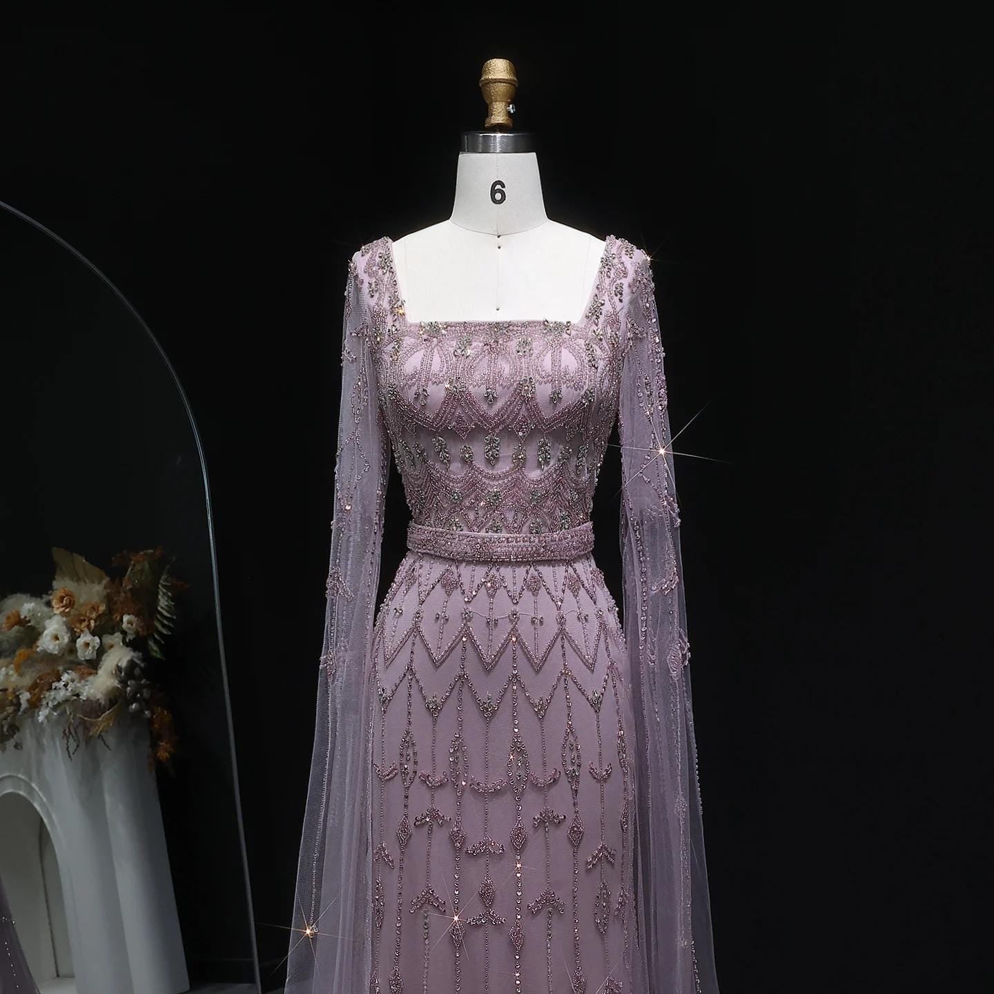 Aurielle Radiance Evening Gown – Floor Length Beaded Dress