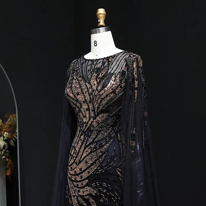 Evarisse Glow Beaded Dress – Elegant Evening Floor-Length Gown