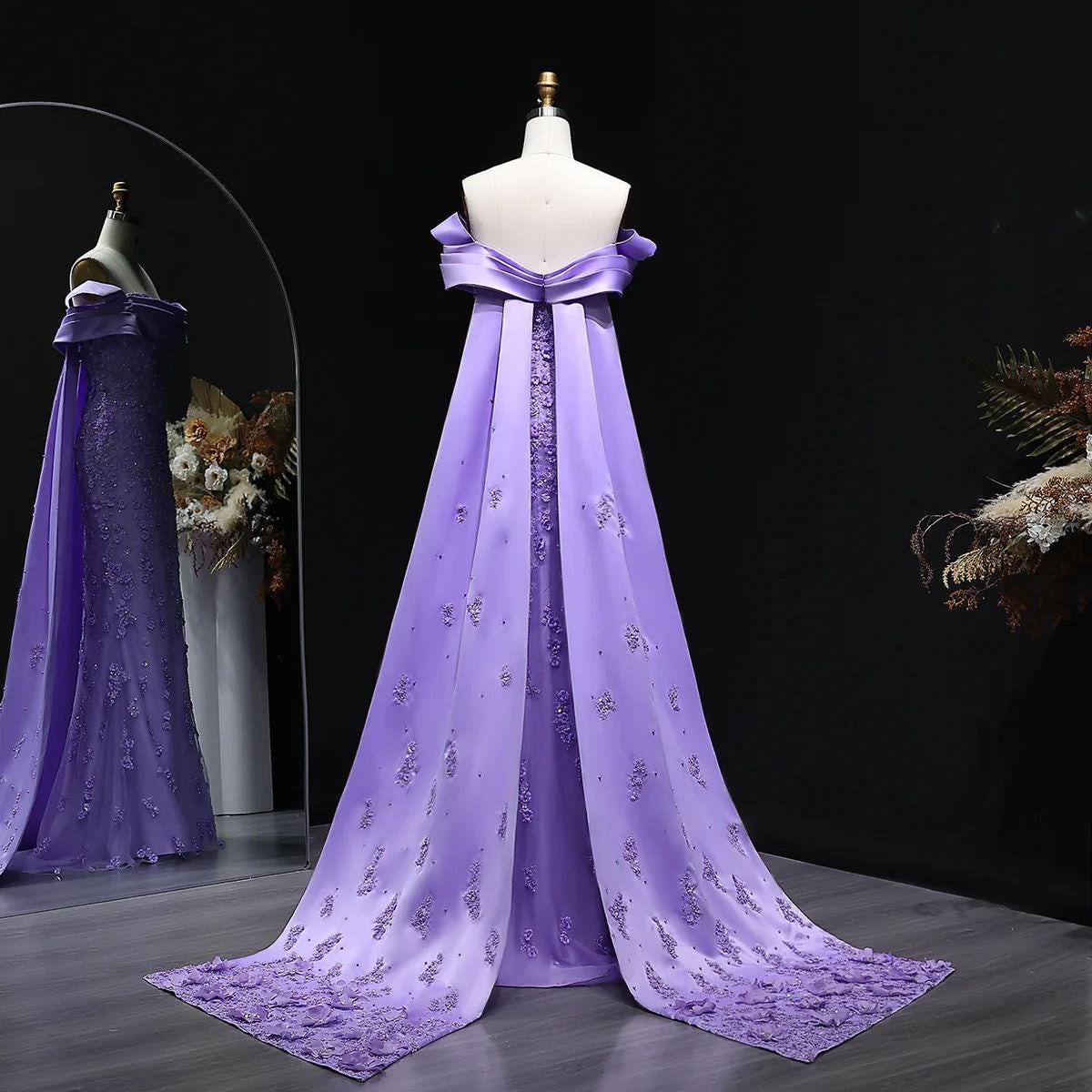 Kaelisse Floral Evening Dress – Luxury Beaded Formal Gown