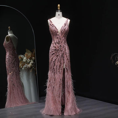 Arvienne Luxe Beaded Gown – Elegant Evening Floor Dress