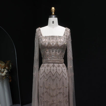 Aurielle Radiance Evening Gown – Floor Length Beaded Dress