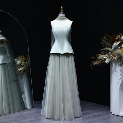 Solara Veil Mint Simple Dress – Minimalist Evening Dress