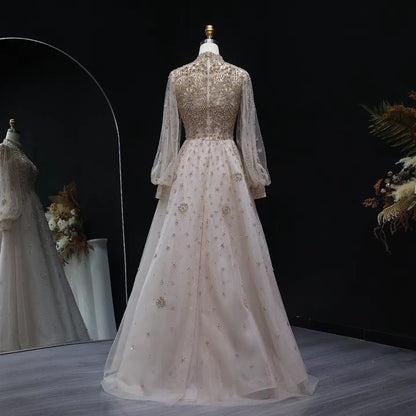 Valencia Long Sleeve Evening Gown -  Elegant Party Dress
