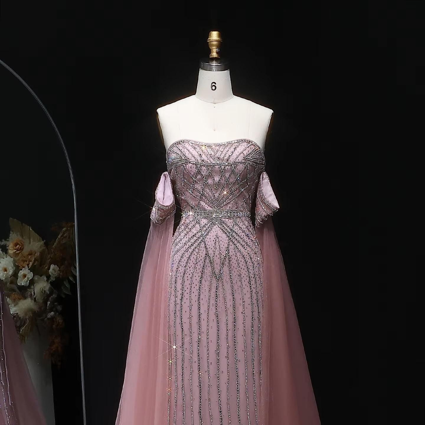 Aurelisse Cascade Sparkle Gown - Luxury Floor Length Dress