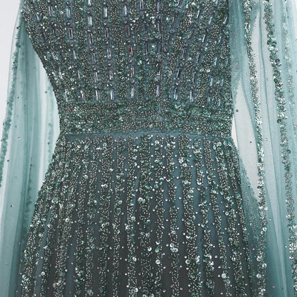 Zayliana A-Line Couture Gown - Beaded Evening Dress