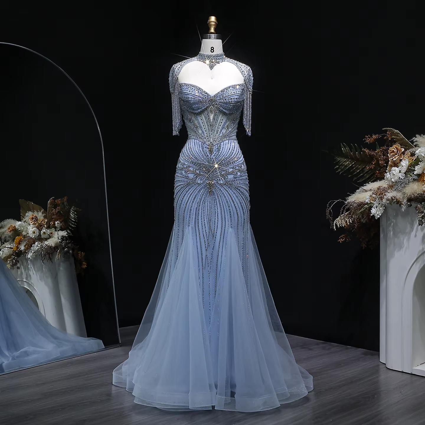 Valencia Aurora Mermaid Dress - Elegant Beaded Dress
