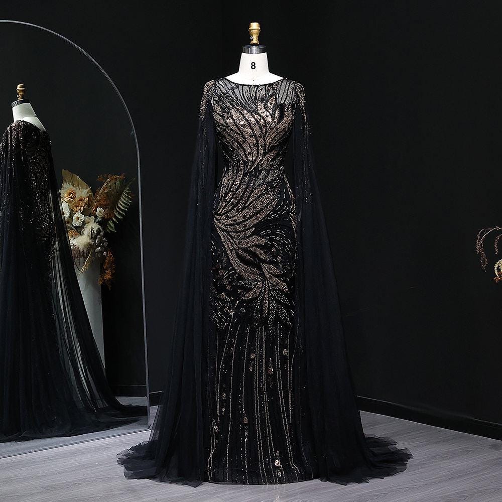 Evarisse Glow Beaded Dress – Elegant Evening Floor-Length Gown
