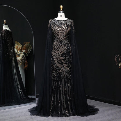 Evarisse Glow Beaded Dress – Elegant Evening Floor-Length Gown