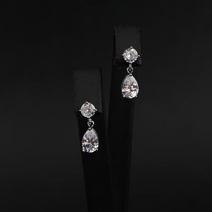 Luna Radiance Zircon Jewelry Set – Minimal Platinum Jewelry
