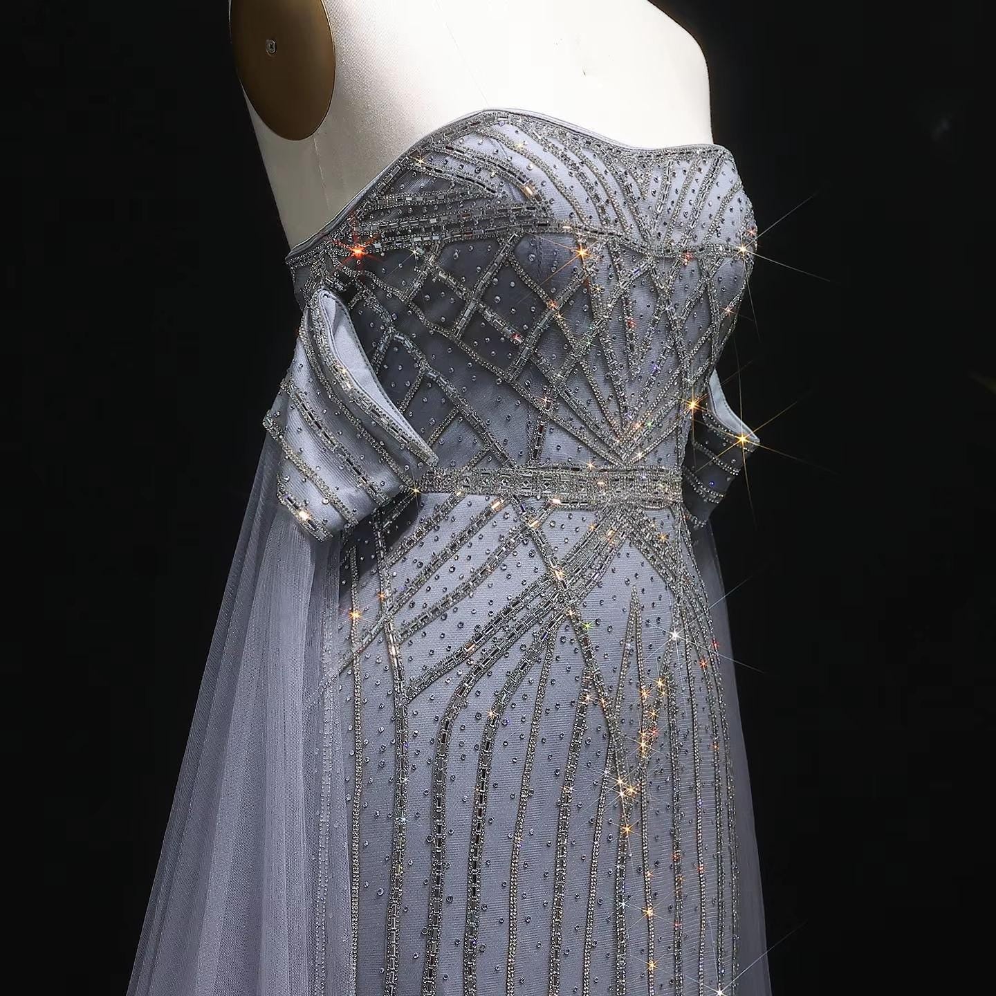 Aurelisse Cascade Sparkle Gown - Luxury Floor Length Dress