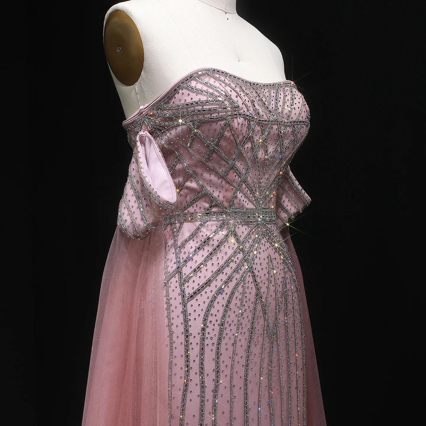 Aurelisse Cascade Sparkle Gown - Luxury Floor Length Dress