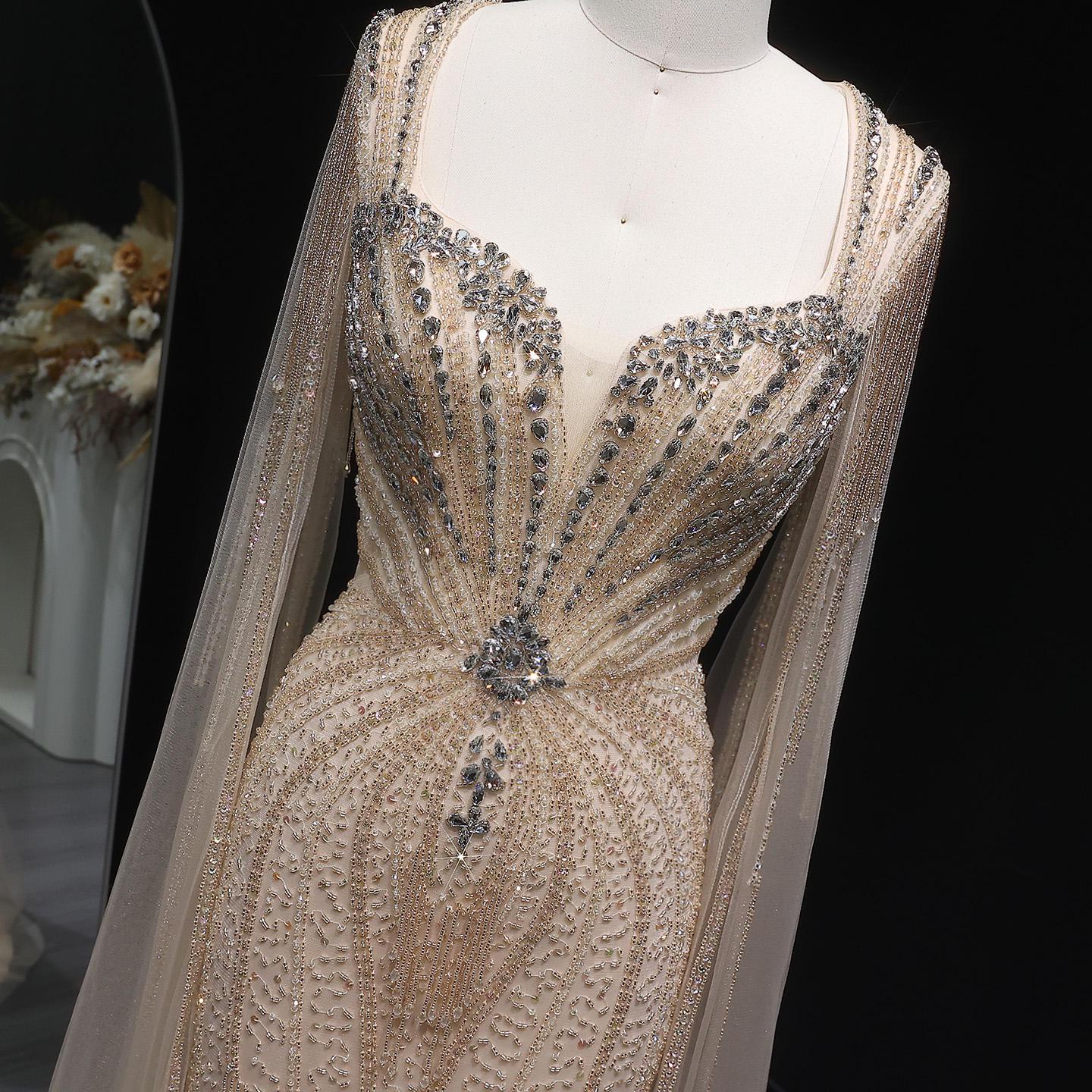 Calyssia Crystal Party Dress – Floor-Length Beaded Evening Gown