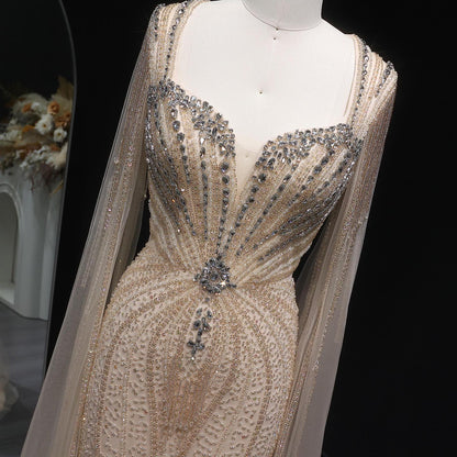 Calyssia Crystal Party Dress – Floor-Length Beaded Evening Gown