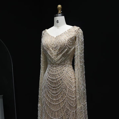 Ivoryelle Crystal Mermaid Dress - Beaded Party Gown