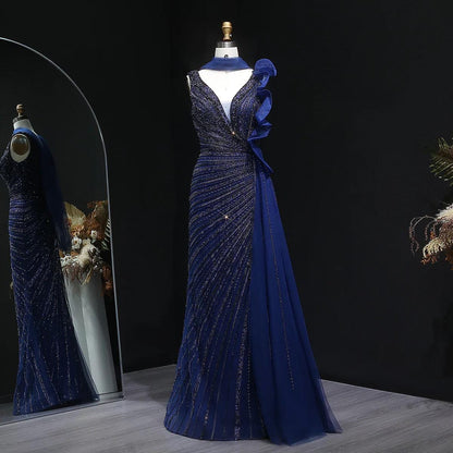 Selene Veil Evening Gown – Elegant Asymmetrical Gown