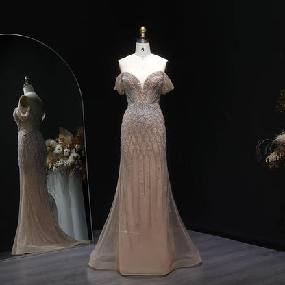 Veloura Essence Evening Gown – Beaded Floor-Length Party Dress