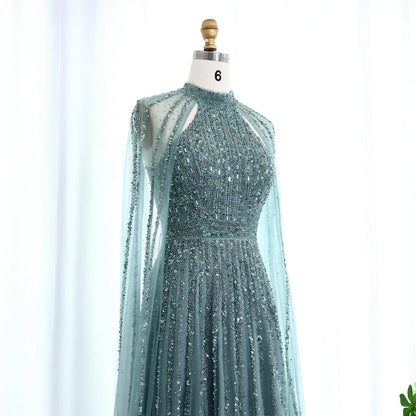 Zayliana A-Line Couture Gown - Beaded Evening Dress