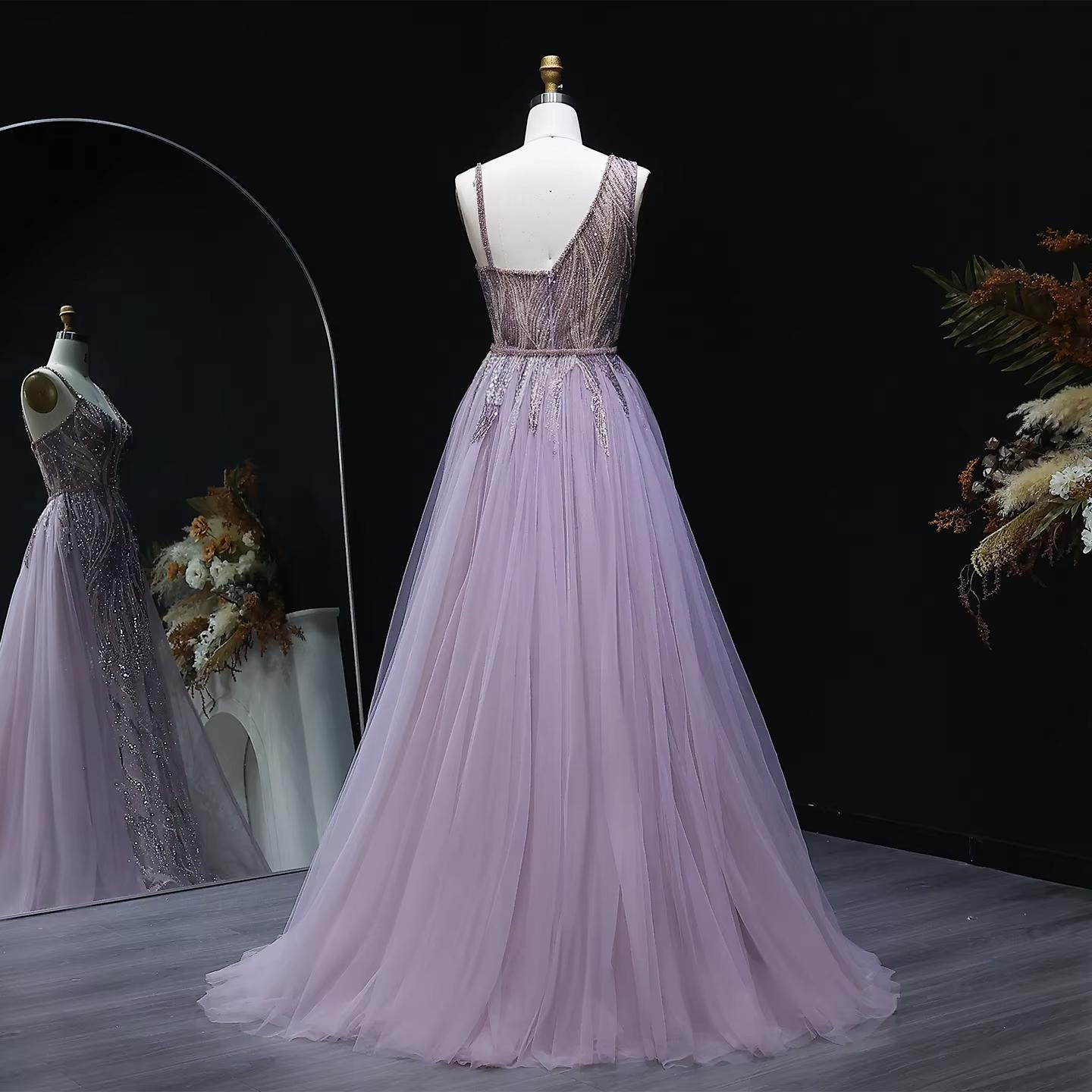 Miravelle Crystal A-Line Evening Gown - Subtle Shine Elegant Party Dress