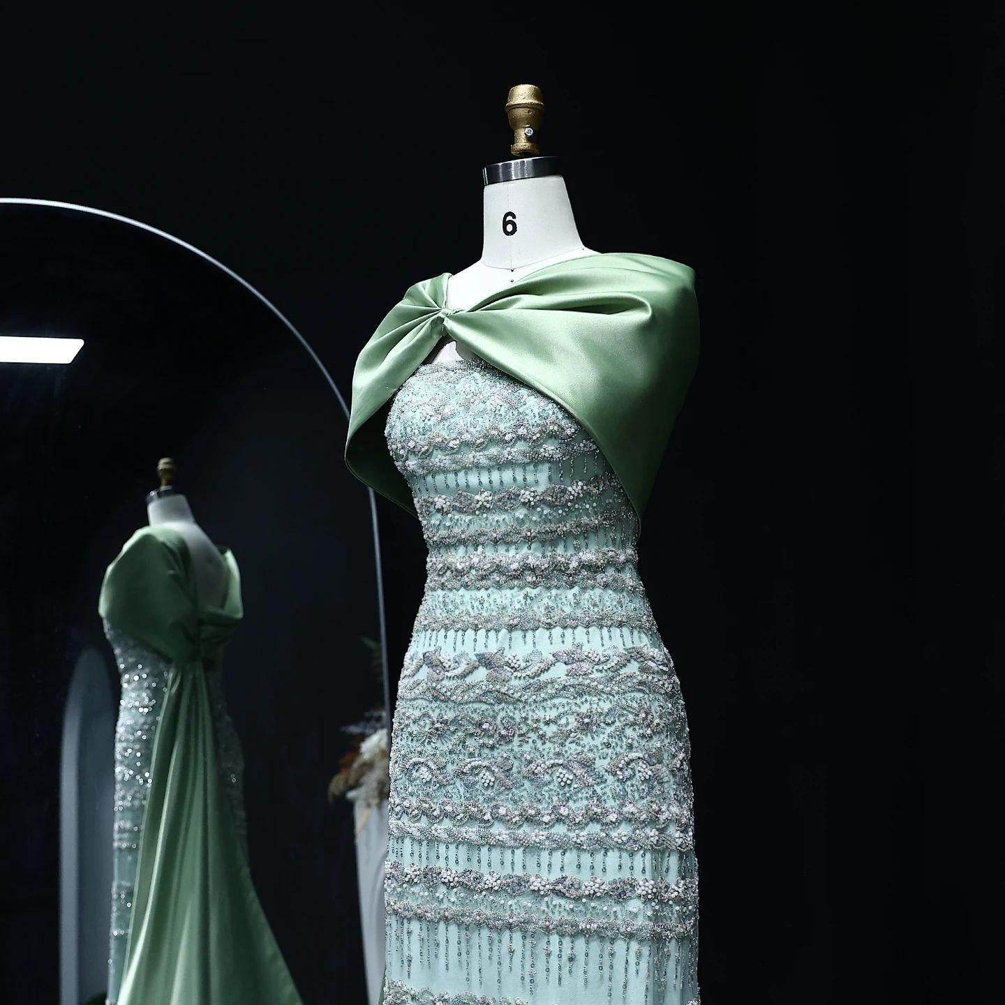 Vaelora Crystal Evening Gown – Elegant Beaded Party Dress