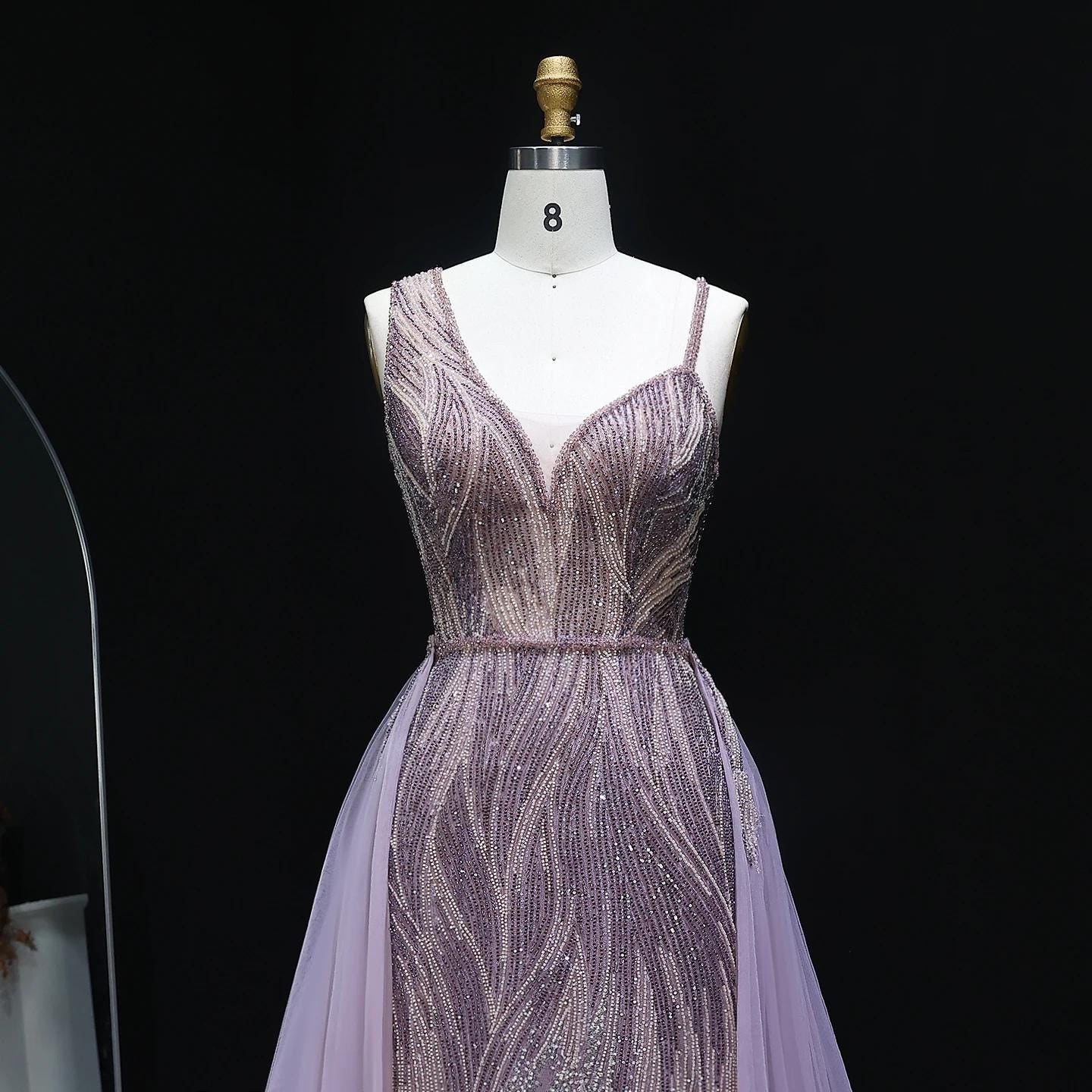 Miravelle Crystal A-Line Evening Gown - Subtle Shine Elegant Party Dress