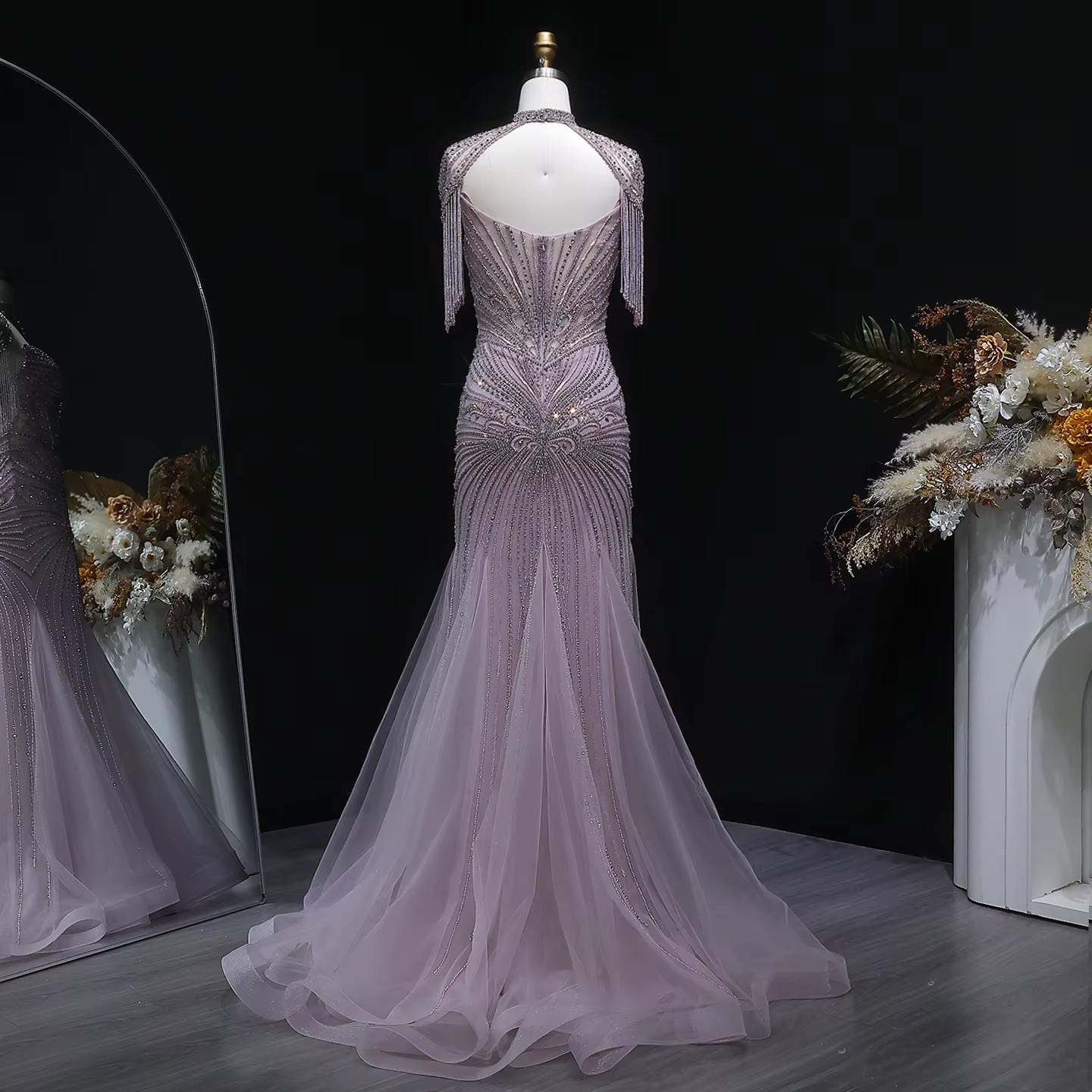 Valencia Aurora Mermaid Dress - Elegant Beaded Dress