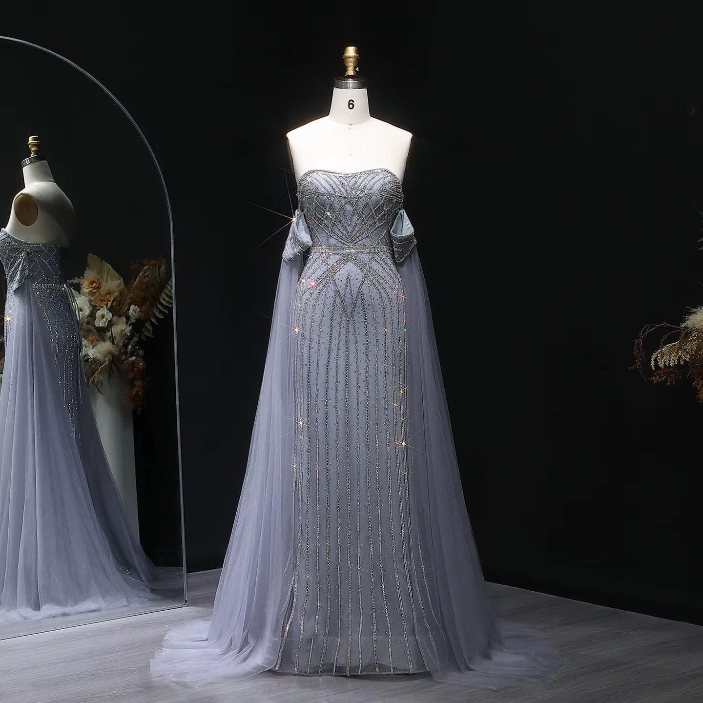 Aurelisse Cascade Sparkle Gown - Luxury Floor Length Dress