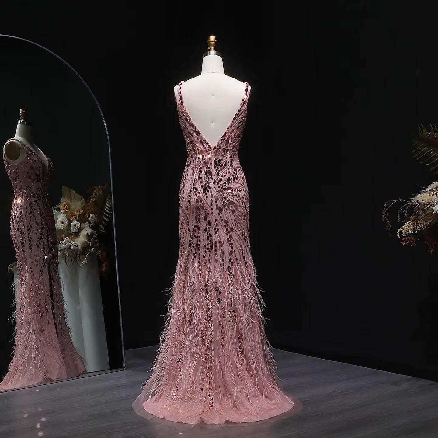 Arvienne Luxe Beaded Gown – Elegant Evening Floor Dress