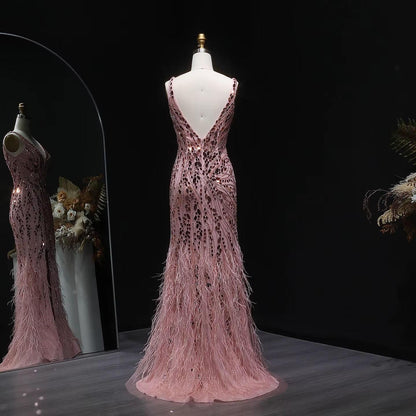 Arvienne Luxe Beaded Gown – Elegant Evening Floor Dress