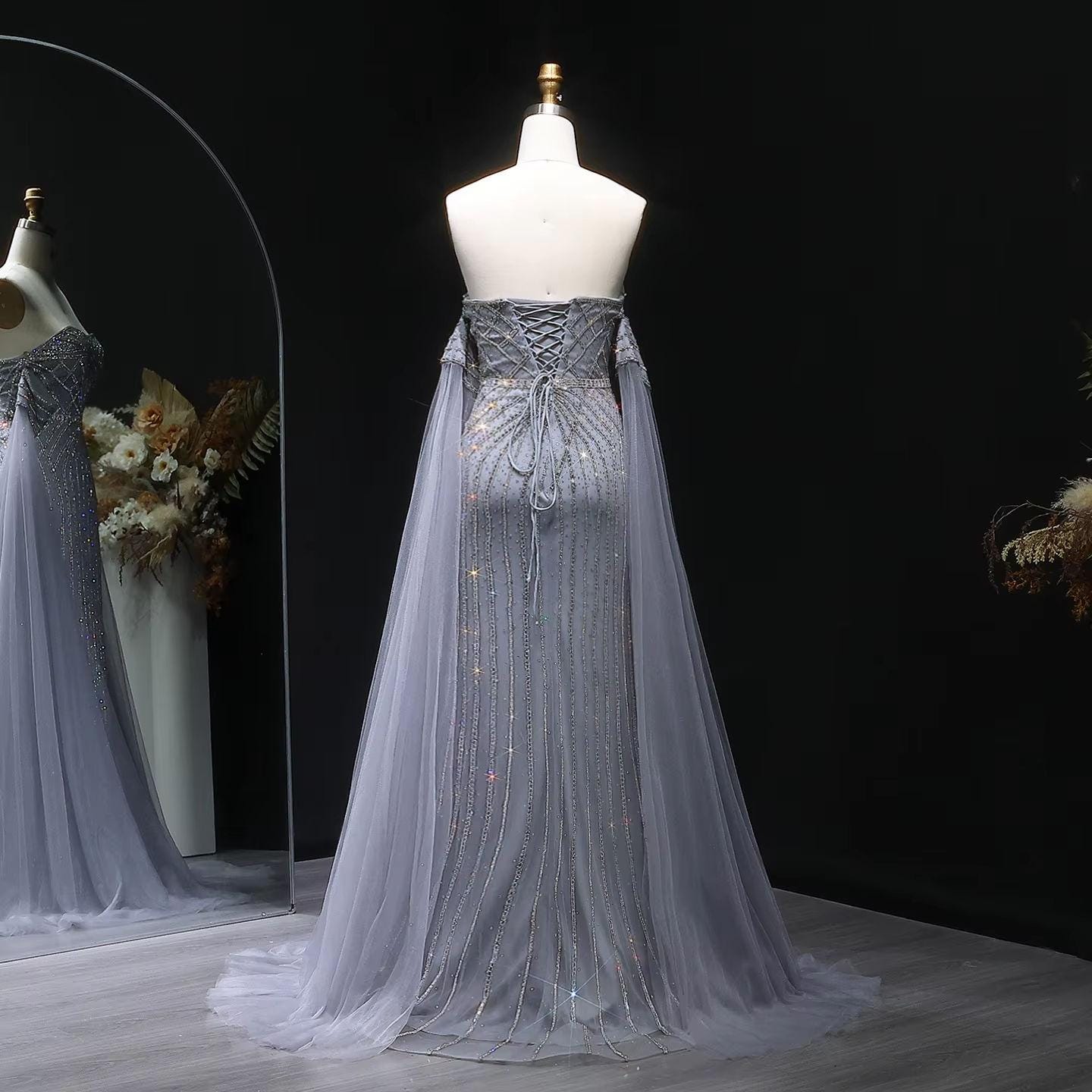 Aurelisse Cascade Sparkle Gown - Luxury Floor Length Dress