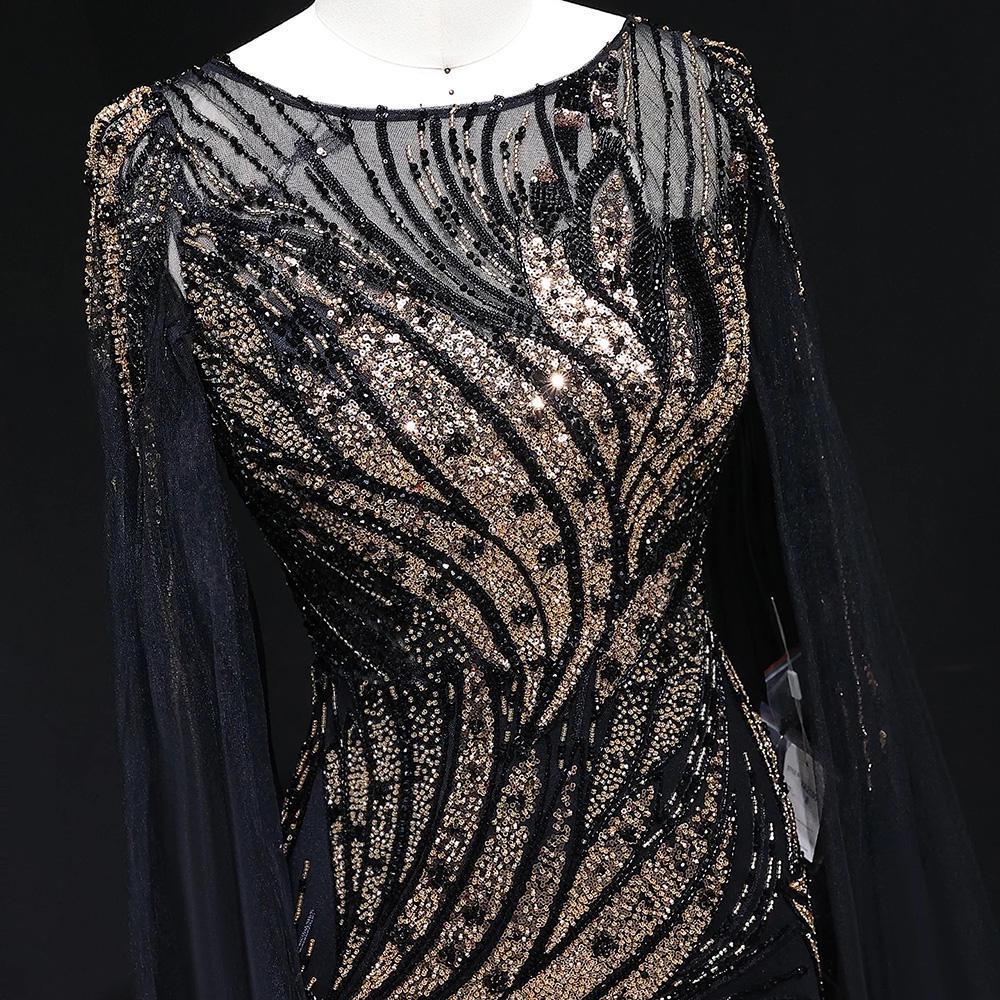 Evarisse Glow Beaded Dress – Elegant Evening Floor-Length Gown