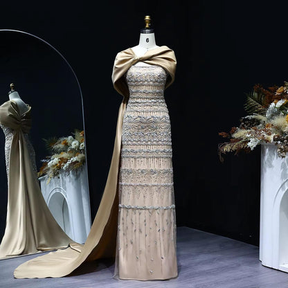 Vaelora Crystal Evening Gown – Elegant Beaded Party Dress