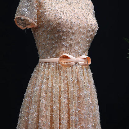 Florielle Bloom Beaded Gown - High-Neck Dress