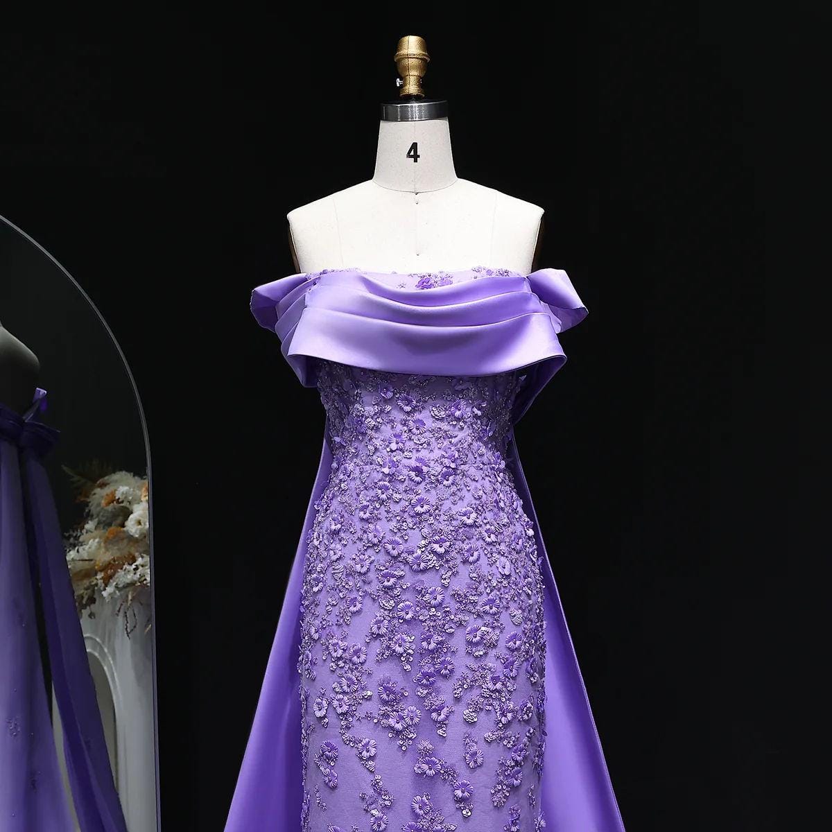 Kaelisse Floral Evening Dress – Luxury Beaded Formal Gown